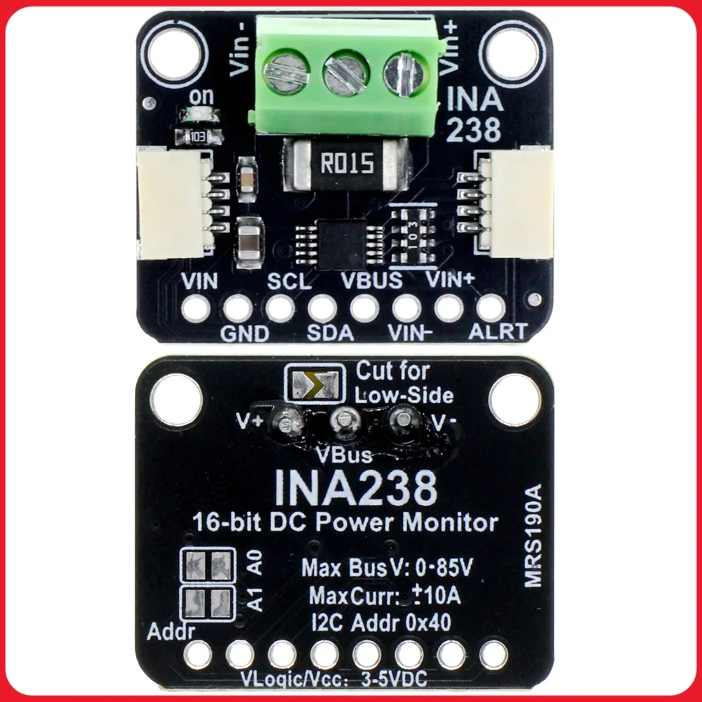 INA238 20-Bit ADC DC Power Monitor Module STEMMA QT Qwiic I2C Address Configurable 85V 20A Current Voltage Measurement