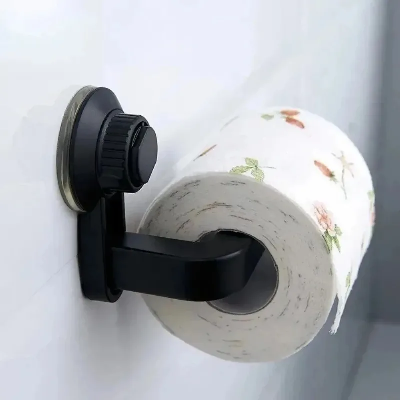 With Suction Cup for Bathroom and Kitchen, Vacuum Adsorption, Nail-free Wall Newest Wall Mount Self-Adhesive Toilet Paper Holder