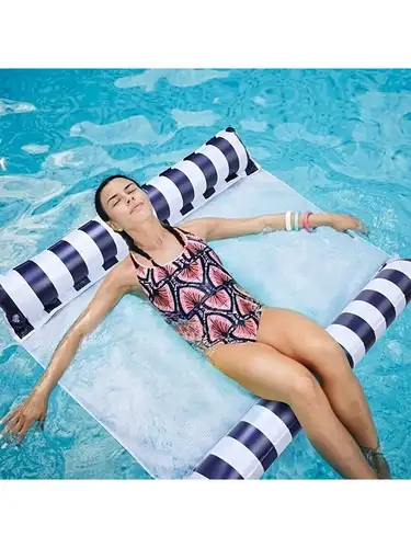 Hamaca de agua flotante para natación para persona doble, juguete de agua inflable cómodo y plegable para amantes, piscina, playa, juguete de agua para natación de verano
