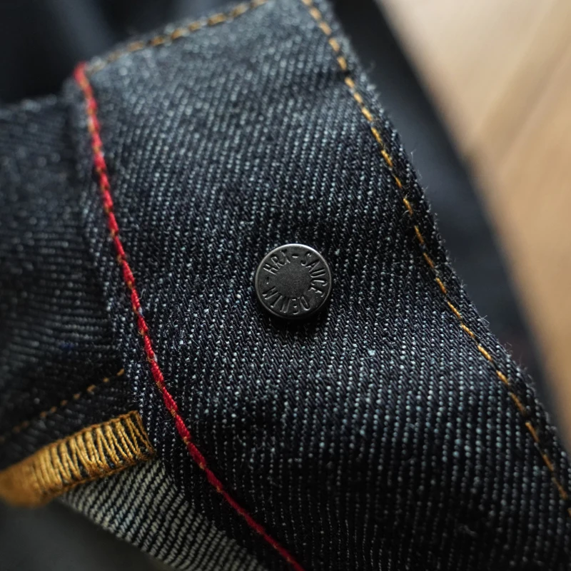 SAUCE ZHAN 344XX-10OZ جينز صيفي من قماش الدنيم Sanforized Selvedge من القطن-رامي جينز رجالي فضفاض مناسب عالي الارتفاع 10 أونصة
