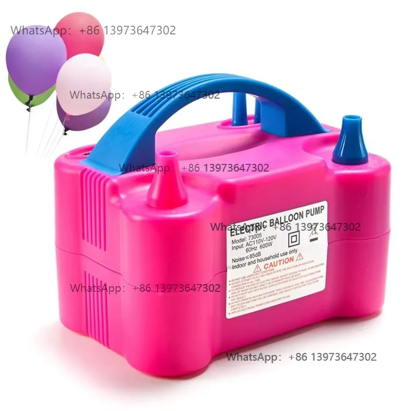2025 Elektrische Luftballonpumpe 110 V 600 W Rot Tragbares Doppeldüsengebläse für Partydekoration Ballonpumpe
