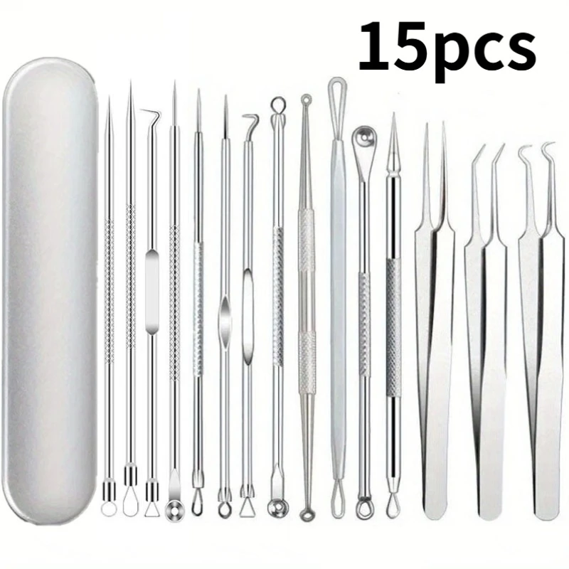 

11/15pcs Professional Needle Set, Fine Facial Pore Tool, Stainless Steel Needles - Suitable for Home,Facial Tool,acne needle