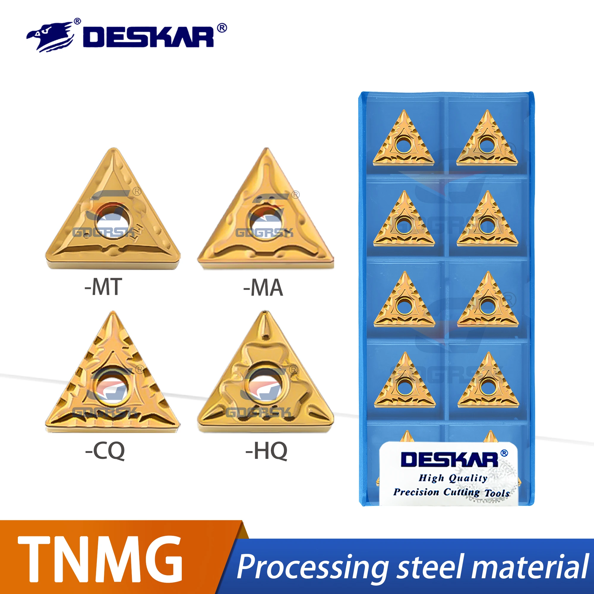 DESKAR 100% Original CNC ใบมีด TNMG160404-TM/MA/CQ/HQ/MT/PM/CM/VF LF9018 สามเหลี่ยมตัดเครื่องมือสําหรับชิ้นส่วนเหล็กการประมวลผล