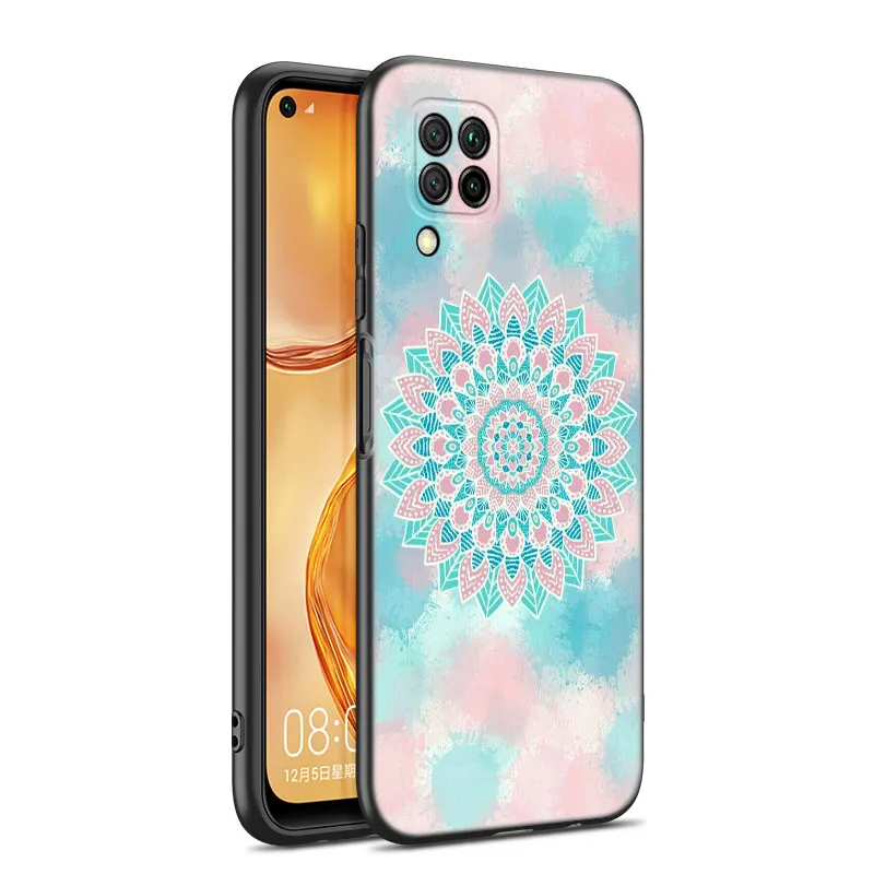 Vintage Indian Floral Henna Mandala Yoga Ethnic Phone Case For Huawei Pura 70 Ultra P20 P30 P40 Lite P50 Pro P50E P Smart 2018