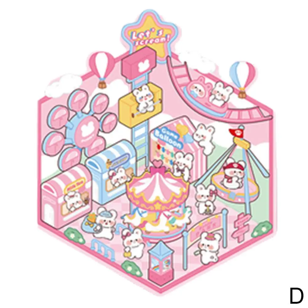 3d Storage Landscaping Stickers 3d Cartoon Miniature Scene Landscape Stickers Visual Stacking 3d Stickers For Kids S1h7