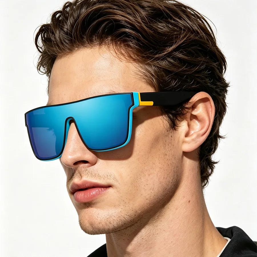 24PCS New Model Vintage Sports Sunglasses Unisex One-Piece Lens Oversized Eyewear for Mountaineering Cycling Fishing Vacation