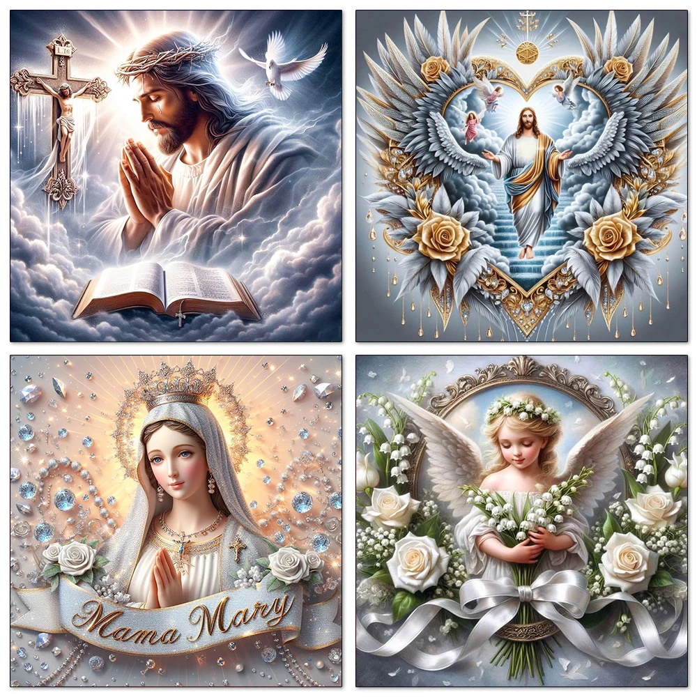 5D DIY Diamond Painting New 2025 Jesus Religion Full Drill Mosaic Embroidery Cross Stitch Kits Modern Home Decoration