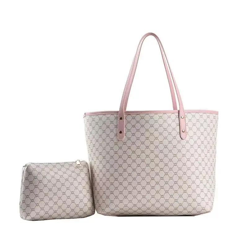 2 pçs/set design de luxo sacola para as mulheres grande capacidade bolsa moda impressão bolsa ombro na moda nova bolsa de compras