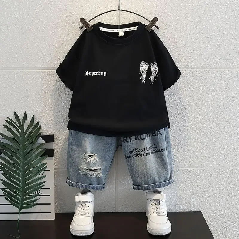 

Korean Casual Children's Clothing Set Summer New Kids Clothes2-10Y Boys Short Sleeved T-shirt Shorts 2-piece Set Baby Outfit Set