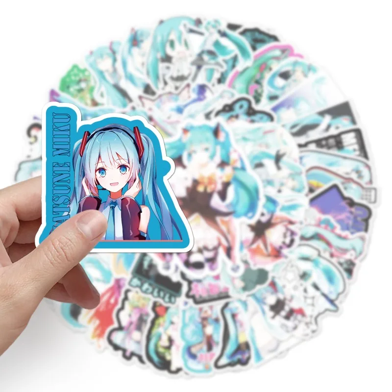 Hatsune Miku Graffiti Stickers Creative Cartoon Cute Fashionable Personalized High-Value Student Notebook Decorative Stickers - view 4