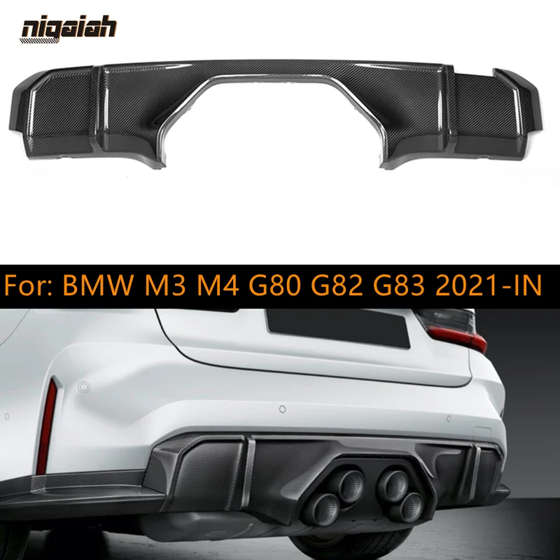 

Dry Carbon Fiber Rear Diffuser Lip Spoiler Rear Diffuser for BMW 3 Series 4 Series G80 G82 G83 M3 M4 2021+ Rear Bumper Guard