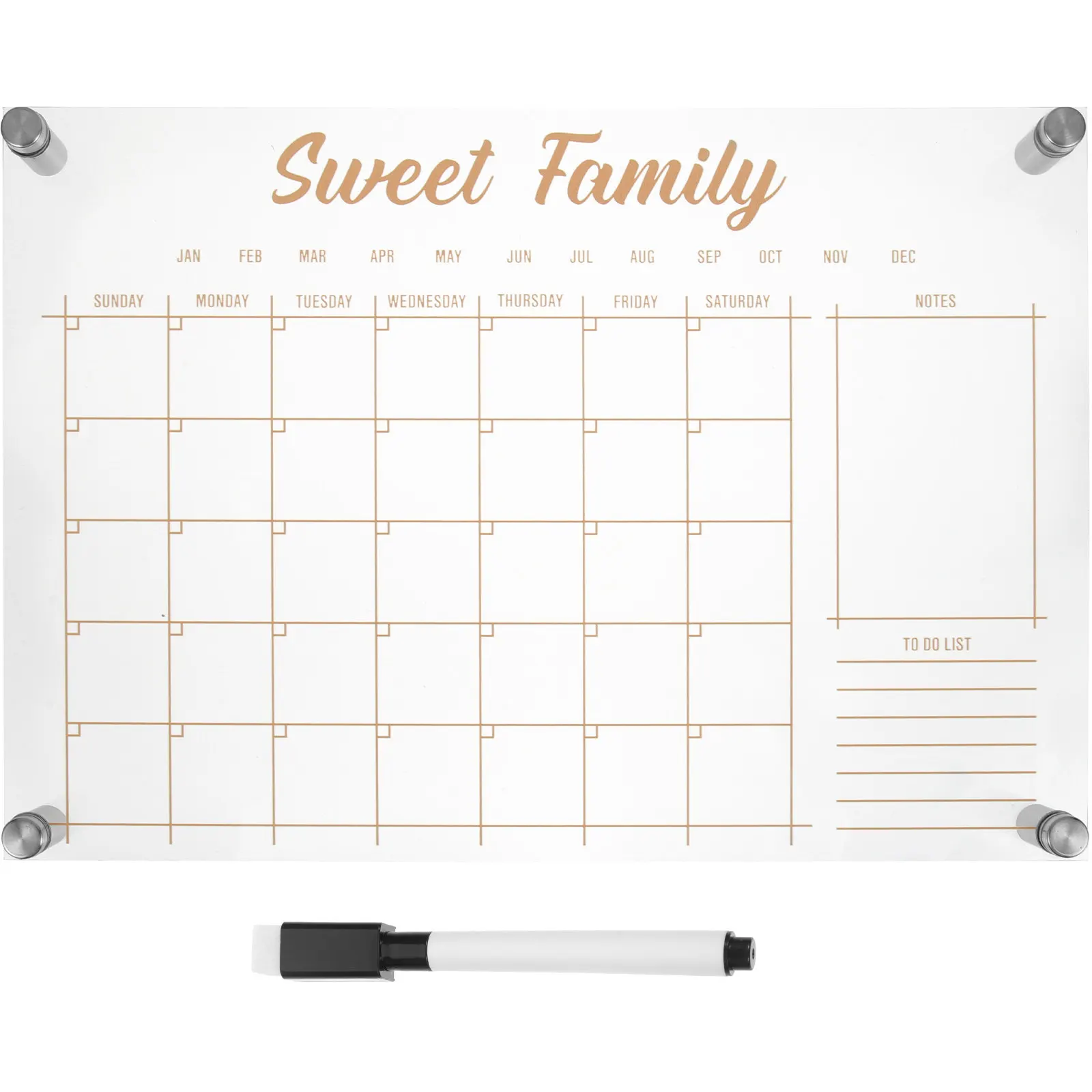 1Set Acrylic Clear Acrylic Dry Erase Board Weekly Message Planner Desk Whiteboard Office Home Party Wedding Sign