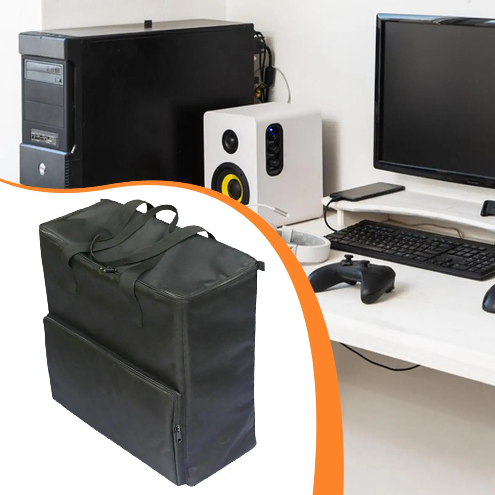 Heavy Duty PC Chassis Carrying Case Large Capacity Desktop Computer Travel Bag Organizer for Moving
