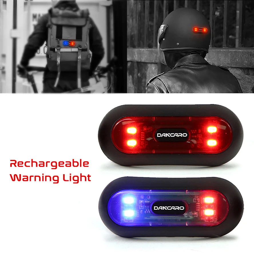 Luce di avvertimento per moto casco LED Smart Light Night ciclismo segnale di sicurezza casco da bicicletta universale fanale posteriore Accessrioes