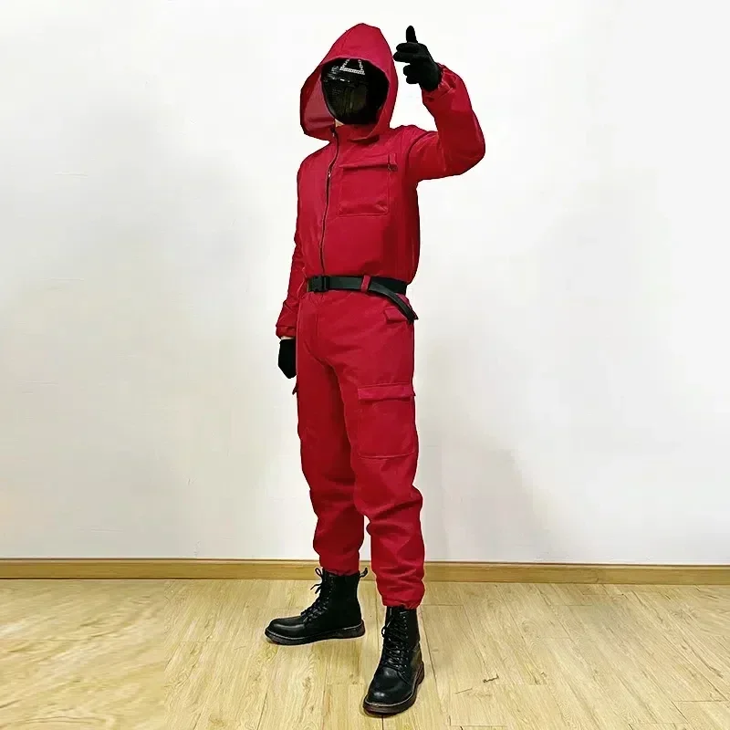 Halloween Party Cosplay Rot Sportswear Spielzeug Tintenfisch Zubehör Urlaub Klassisches Kostüm Koreanische Komplettset Maske Leistung Prop Geschenk