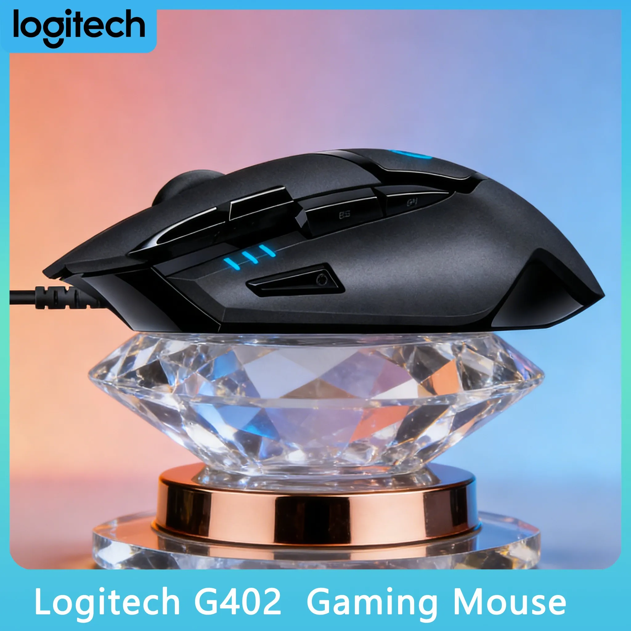 

Проводная мышь Logitech G402 с 8 настраиваемыми кнопками, эргономичный дизайн для длительной игры