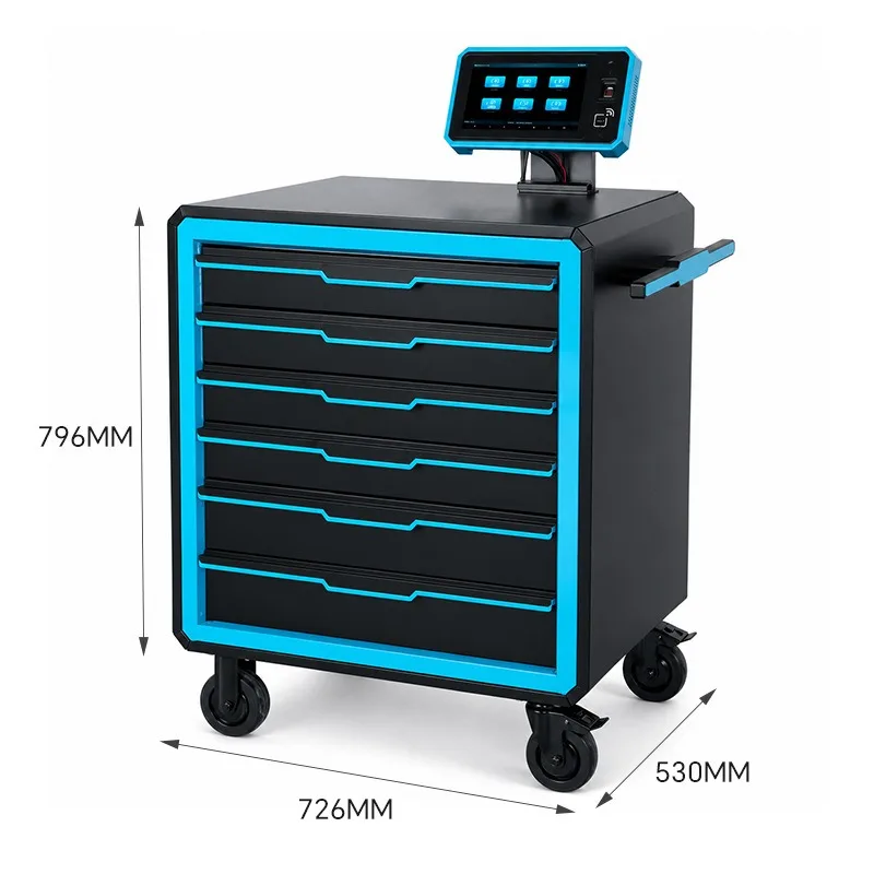 Intelligent Auto Repair Tool Car, Thickened Steel Hardware Parts Cabinet with Lock