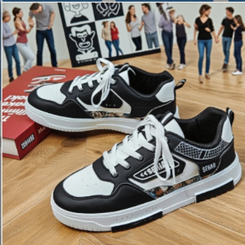 

2025 Fashion Men Casual Platform Sneakes Lace Up Trainers Student Sneaker Mens Vulcanized Shoes Tennis Sneakers Walking Footwear