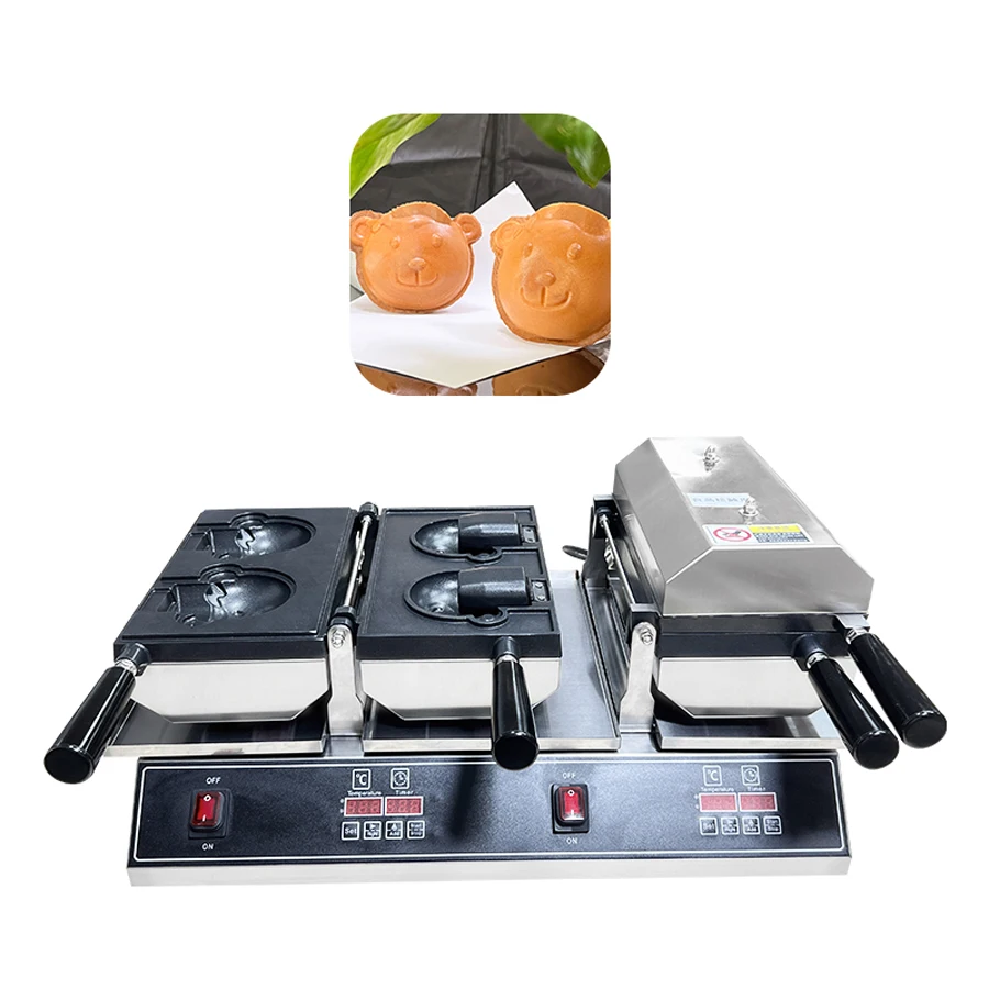 Commercial Classic Snack Machinery Non-stick Ice Cream Open Mouth  Bear Shape Taiyaki Machine