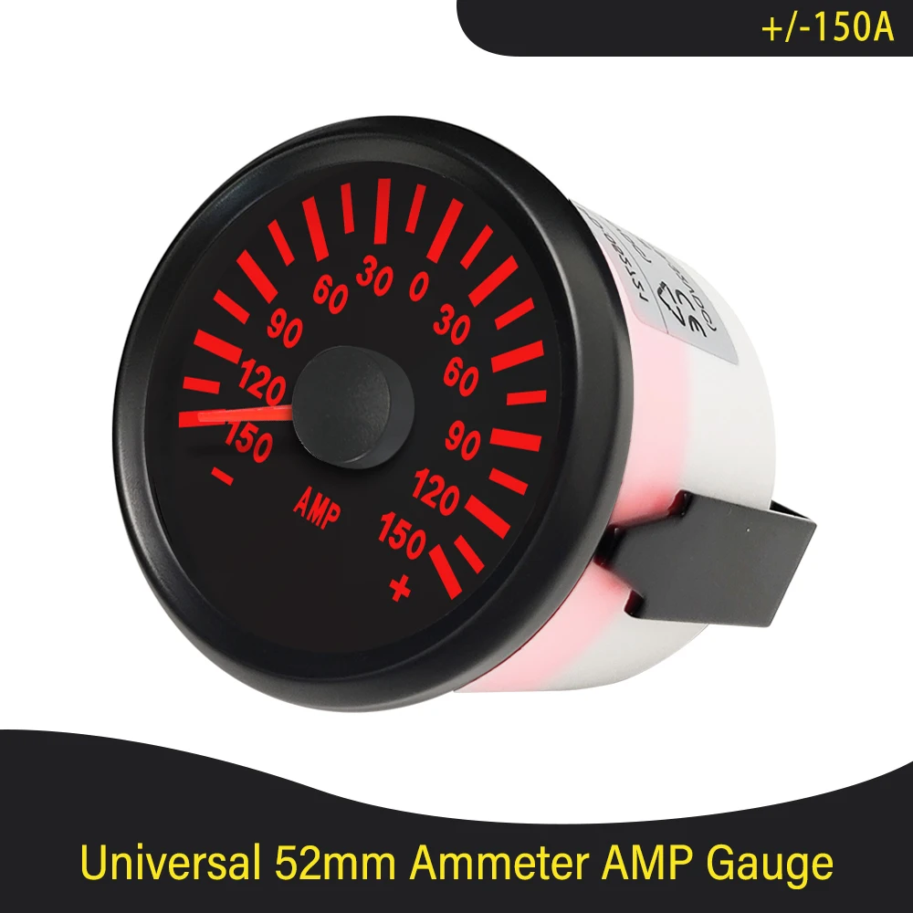 

Newest 52mm Digital Car Ampermeter LCD Display DC AMP Meter Gauge fit Truck Boat with Red LED Backlight +/-80A +/-150A Amp Gauge