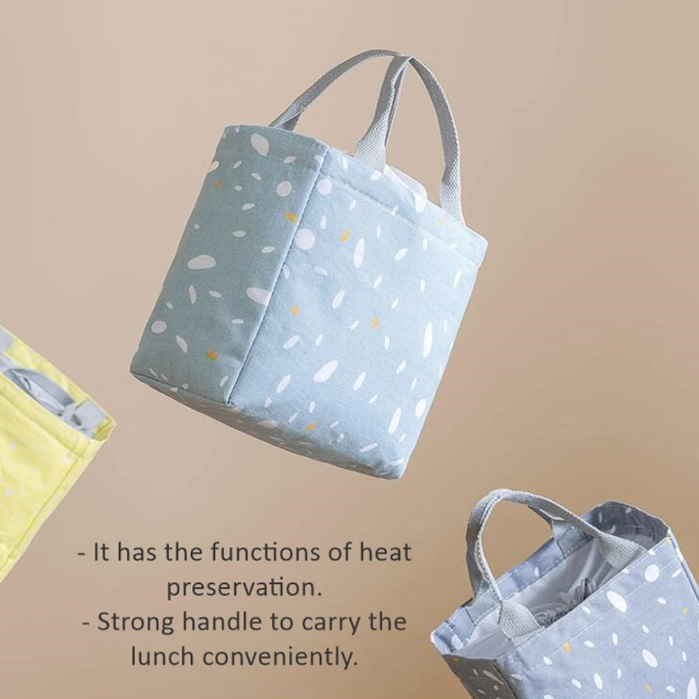 

Portable Lightweight Insulated Lunch Bag Heat Preservation Bento Bag For School Camping Picnic Outdoor Use Strong Handle Cloth