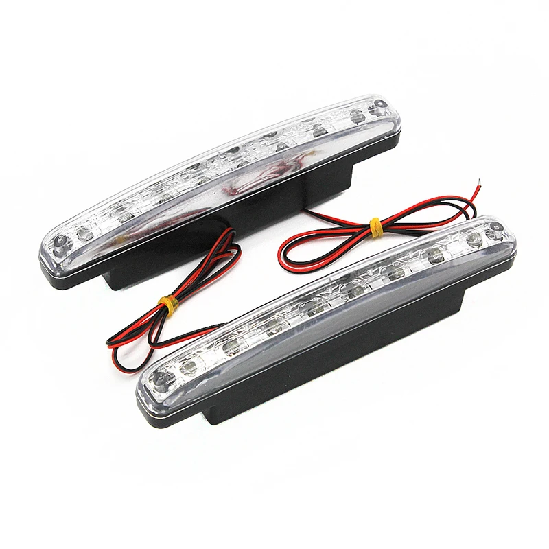 

New 2X Car 8 LED DRL Fog Driving Daylight Daytime Running Light Head Lamp White