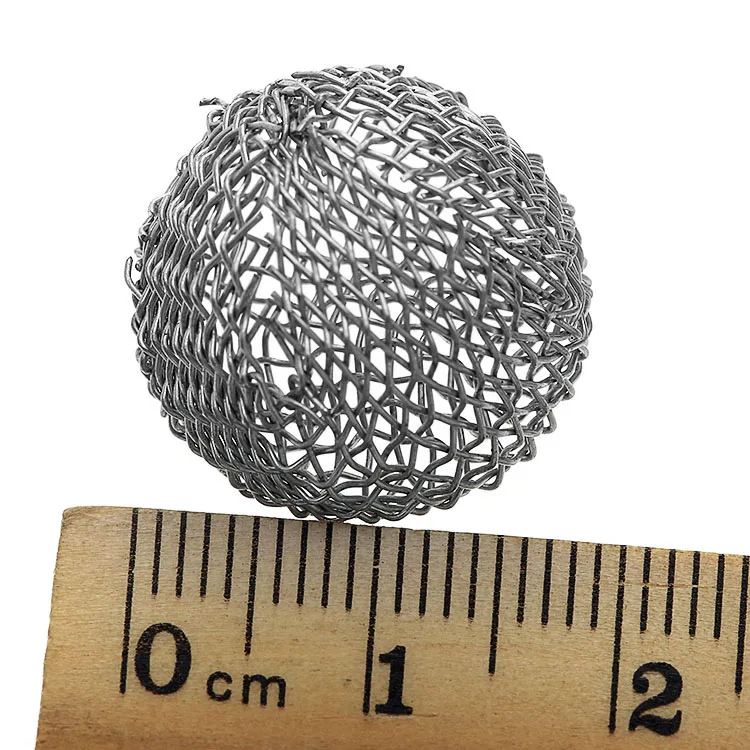 50Pcs/lot 19mm Tobacco Ball Filter Burning Mesh Ball Hollow Smoking Pipe Metal Promote Combustion Supporting Net Silver Tools