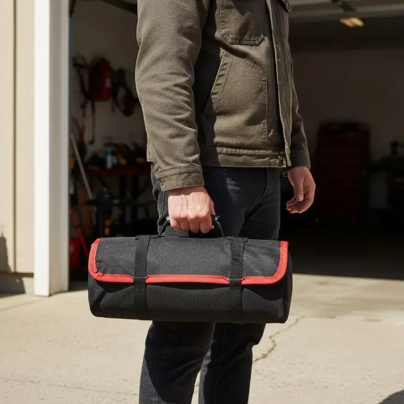 22 Pockets Oxford Canvas Tool Roll Bag Waterproof Folding Wrench Storage Pouch Portable Hand Tools Organizer
