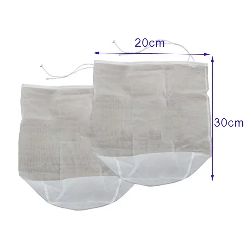 2pcs 100/160/200 Micron Wine Nylon Mesh Filter Fine Mesh Net Herb Liquid Filter Food Nut Bags 20x30cm Kitchen Tools Accessories