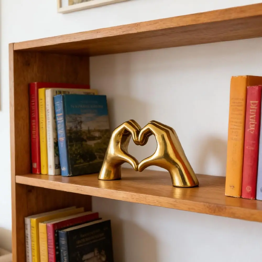 1pc Love Gesture Sculpture Desktop Decoration Heart Hand Nordic Light Luxury Crafts Can be given as a romantic gift for couple