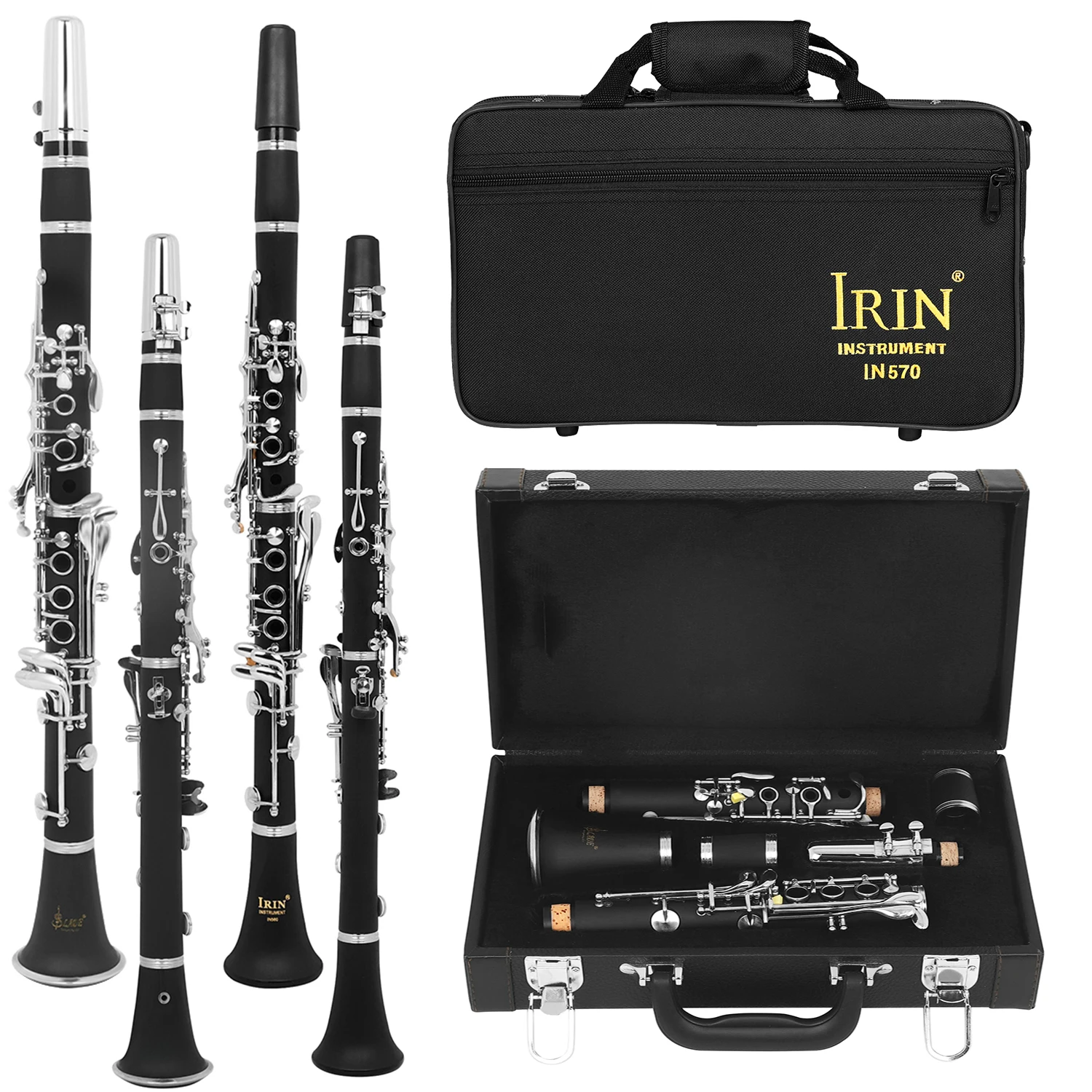 Clarinet 17 Keys Falling Tune B /C Clarinet Bakelite Wooden Clarinette Black with Box Reed Musical Instrument Parts