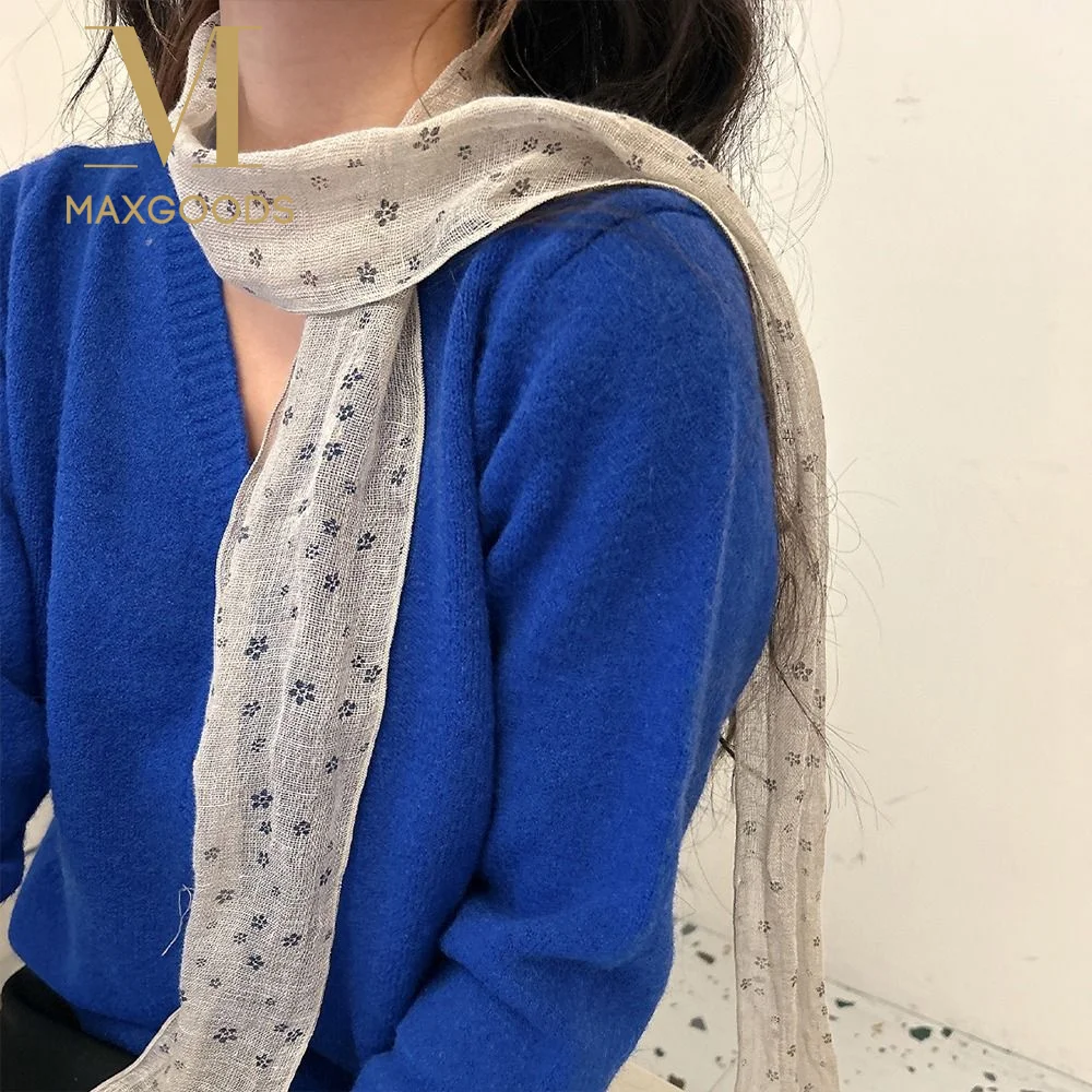 

Многоцветный длинный шарф из ткани с узорами в клетку, полоску, горошек и цветы, универсальный реквизит для фотосессий, платок для повседневной носки и шопинга