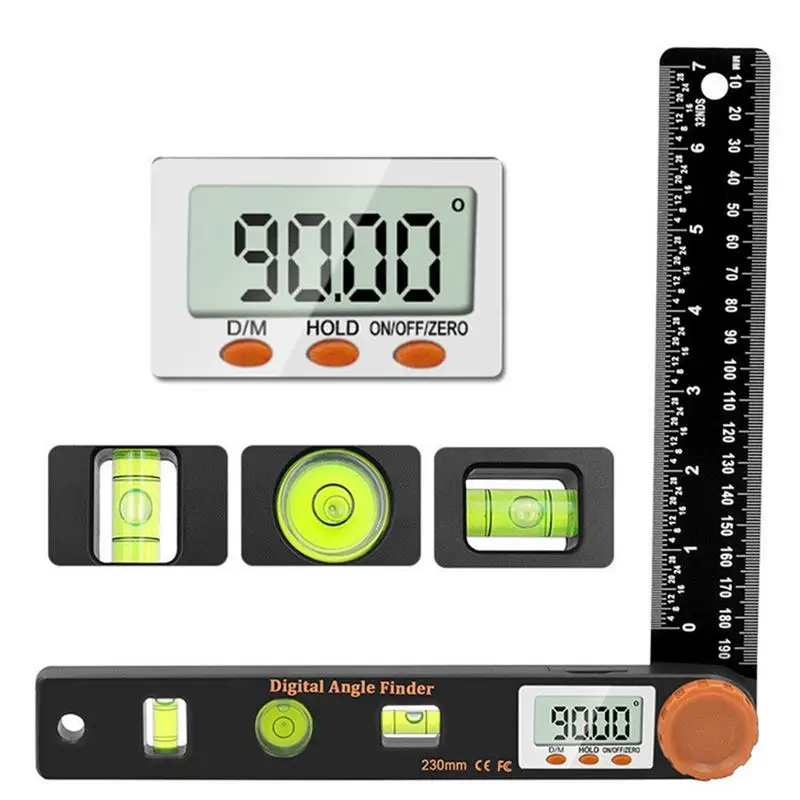 4in1 Meethoek Digitale Instrument Hoek Inclinometer Elektronische Goniometer Detector Niveau Liniaal Tool