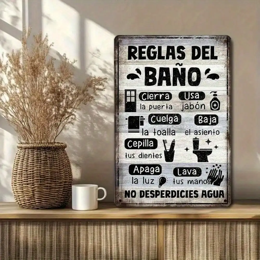1PC Reglas Del BañO…