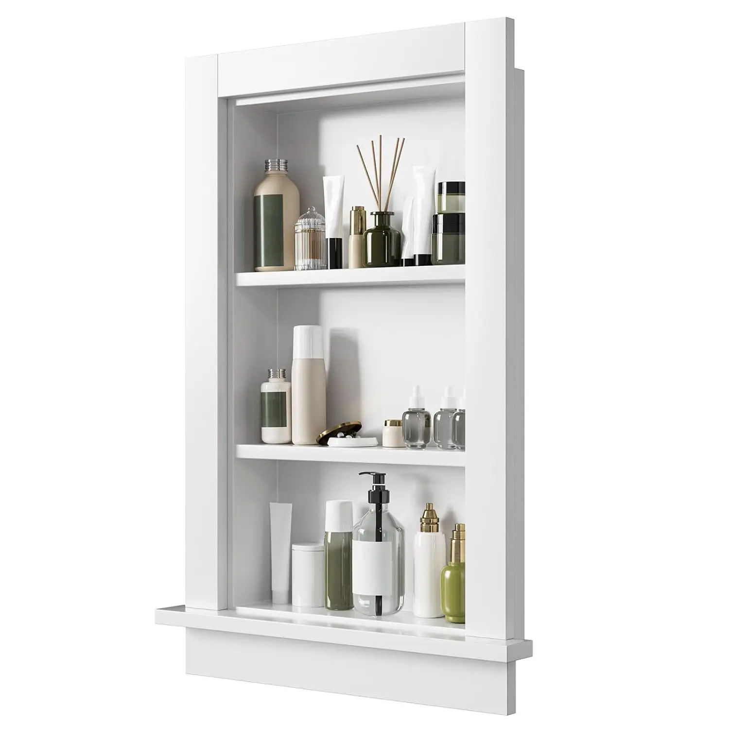 

Встраиваемая настенная ниша из дерева для медикаментов с регулируемыми полками, встроенный шкафчик для хранения, для ванной и кухни, 24x14, на заказ