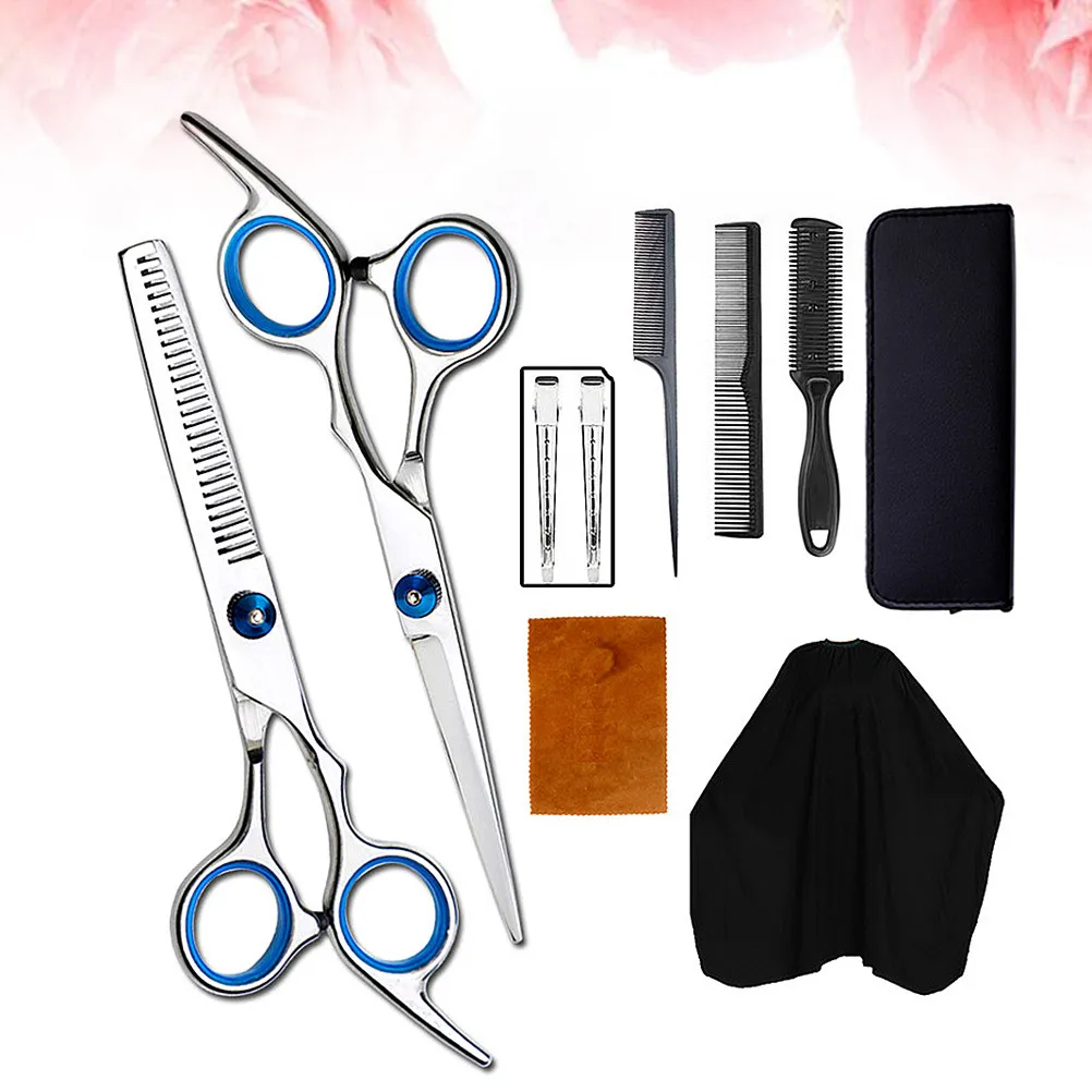 10pcs Hair Scissor Creative Hair Cutting Tool Barber Scissor Hairdressing Scissor Hair Salon Scissor (Blue)