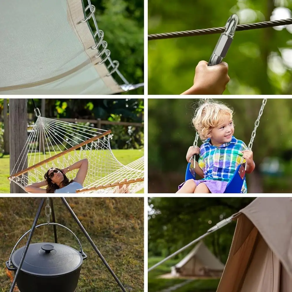 

Новый быстрый соединитель из нержавеющей стали 304, овальный D-образный веревочный соединитель, сверхмощный соединитель для цепи, брелок-кабель