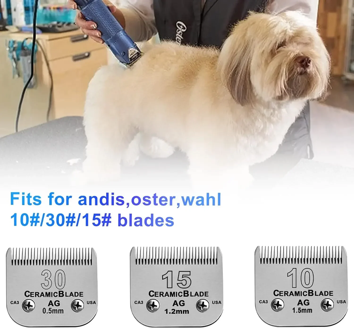 Pet 9 Color Stainless Steel Comb Set For Andis, Oster A5, Wahl KM Series Detachable Blade Animal Clippers (only size 10/15/30)