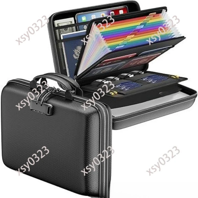 EVA Fireproof Waterproof Briefcase, Portable Handheld Document Bag for Valuables Certificate Storage