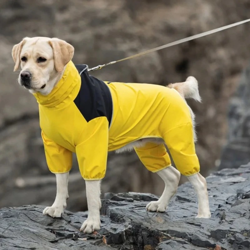 

Водонепроницаемый дождевик для собак на 4 лапах, светоотражающая куртка для крупных пород, для лабрадоров, золотистых ретриверов, шиба-ину
