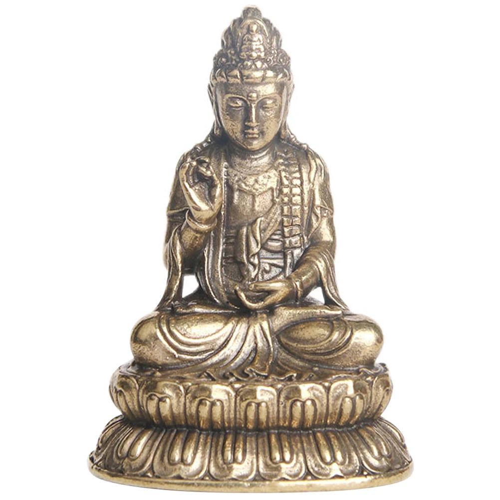 

Multifunctional Brass Statue Small Retro For Home Decor Desktop Temple Indoor Gift Copper Ornament Portable Adornment Retro