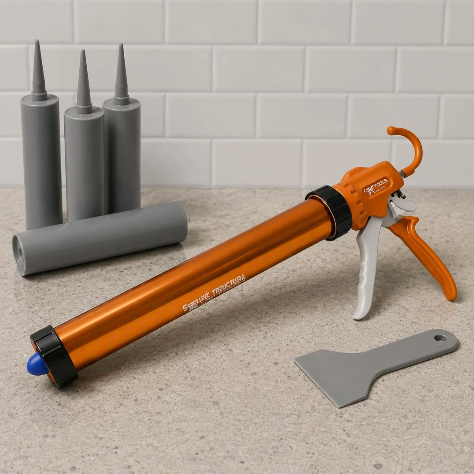 Auto Stop Caulk Labor-Saving Aluminum Caulking Hand Tool Even Thrust Comfortable Grip for Window Installation
