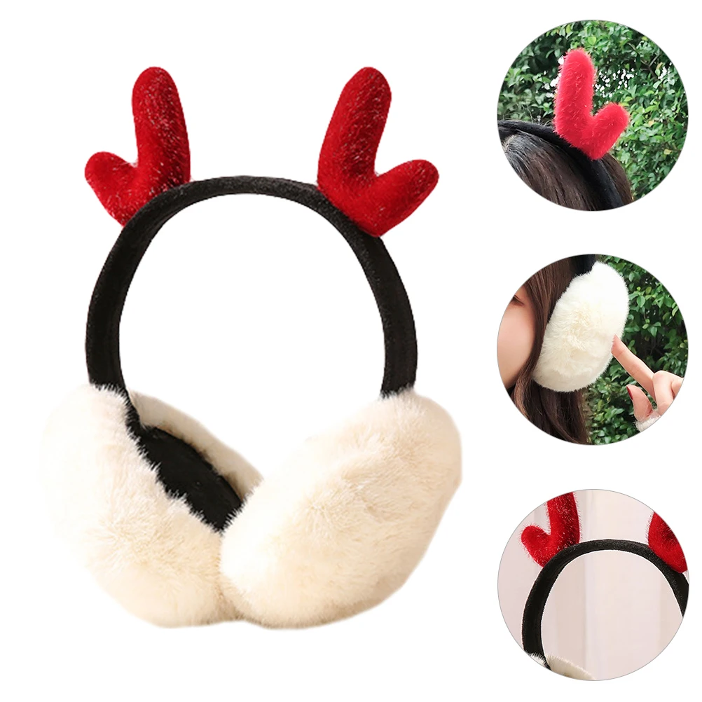 

Earmuffs Foldable Headb s Christmas Antlers Deer Keep Warm Outdoor Skiing Adjustable Size Kids Adults Party DIY Decor