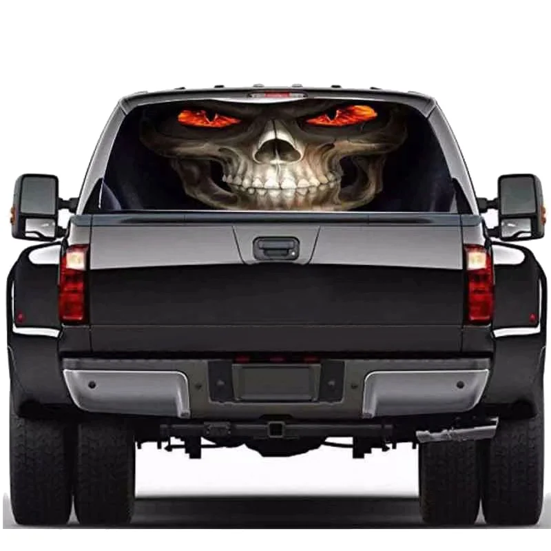 

Devil Skull для Φ Pickup 3D, заднее лобовое стекло, заднее окно, фотосессия 57,9X18,1 дюйма