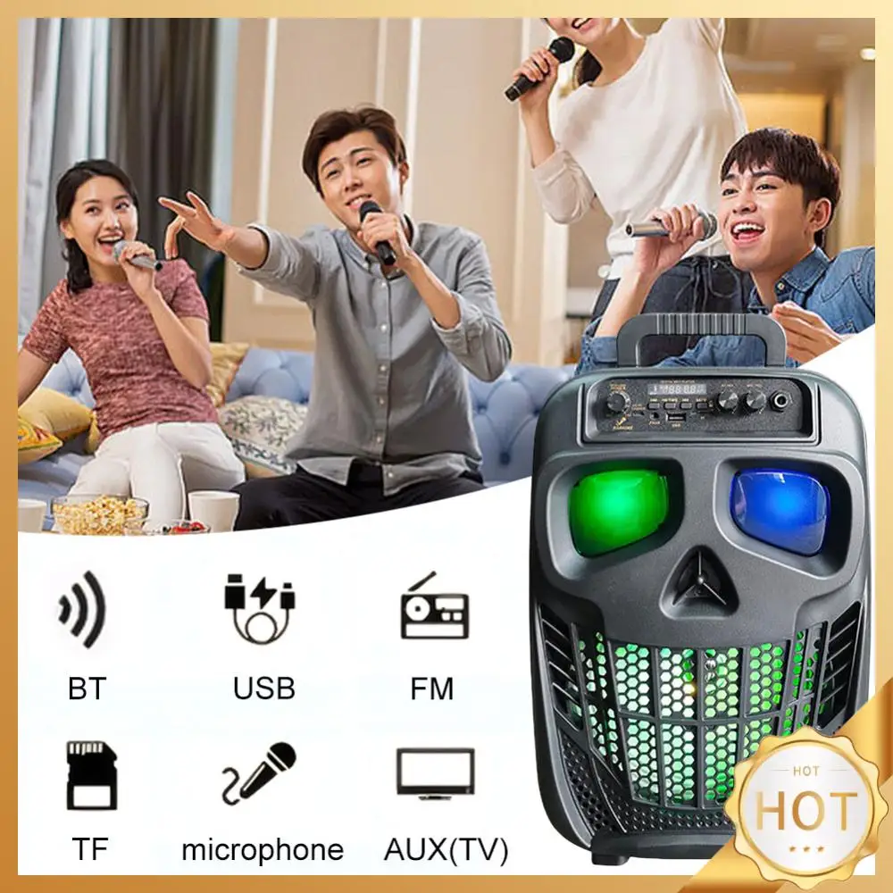 Karaoke Machine Speaker BT 5.0 with 1 Microphones Party Sound Box Rechargeable for Halloween Christmas Home Party Birthday Gifts