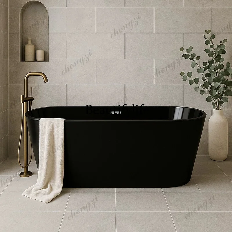 

Bathtub household small apartment seamless acrylic movable B & B hotel adult independent bath basin