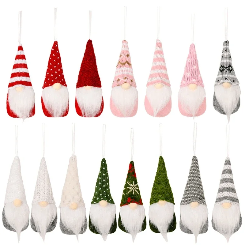 Christmas Tree Hanging Gnome Plush Doll Pendants, Gnome Doll Ornaments, Home Party Decoration, New Year Gift, 3Pcs