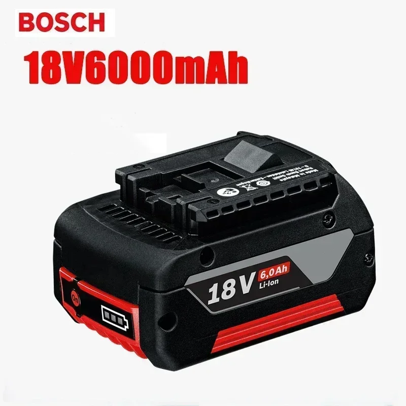 100% Original 18V 6.0A Lithium Ion Rechargeable Battery for Bosch 10000mah Spare Power Tools Portable Replacement Indicator