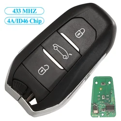 Jingyuqin Smart Keyless-Go Remote Car Key HU83 VA2 433MHZ 4A ID46 PCF7945 For Peugeot 208 308 508 3008 Citroen C4 DS4 DS5 HITAG2