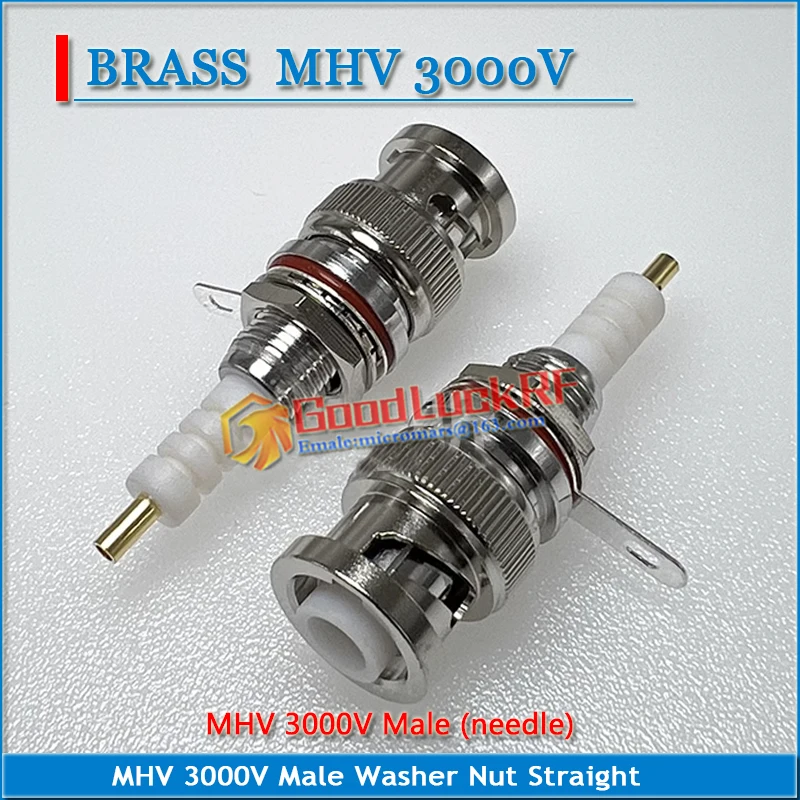 

MHV 3000V 3KV Male & Female jack pin O-ring Bulkhead Washer Nut Panel solder Straight High voltage RF connector Coaxial Adapters